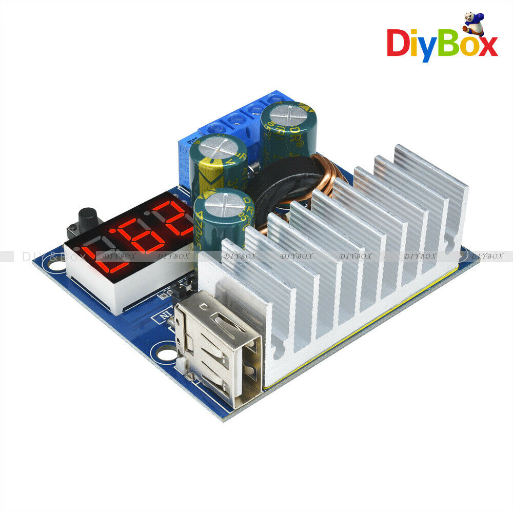 6A 3-35V to 3-35V DC 100W Boost Step-up Module USB Power Supply LED Voltmeter