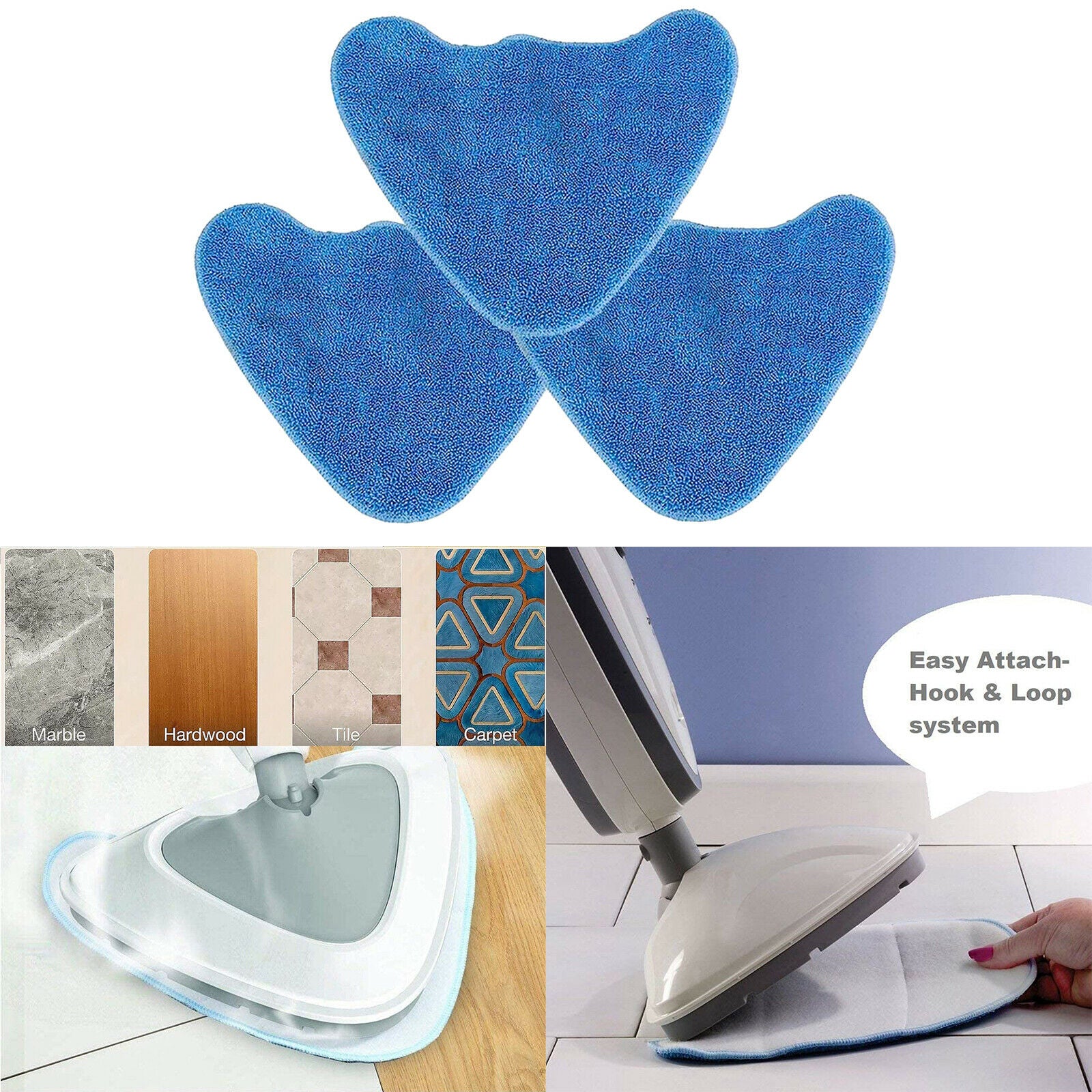 3pcs Replacement Microfiber Steam Mop Pads for VAX S85-CM S7 S86-SF-CC S86-SF-C