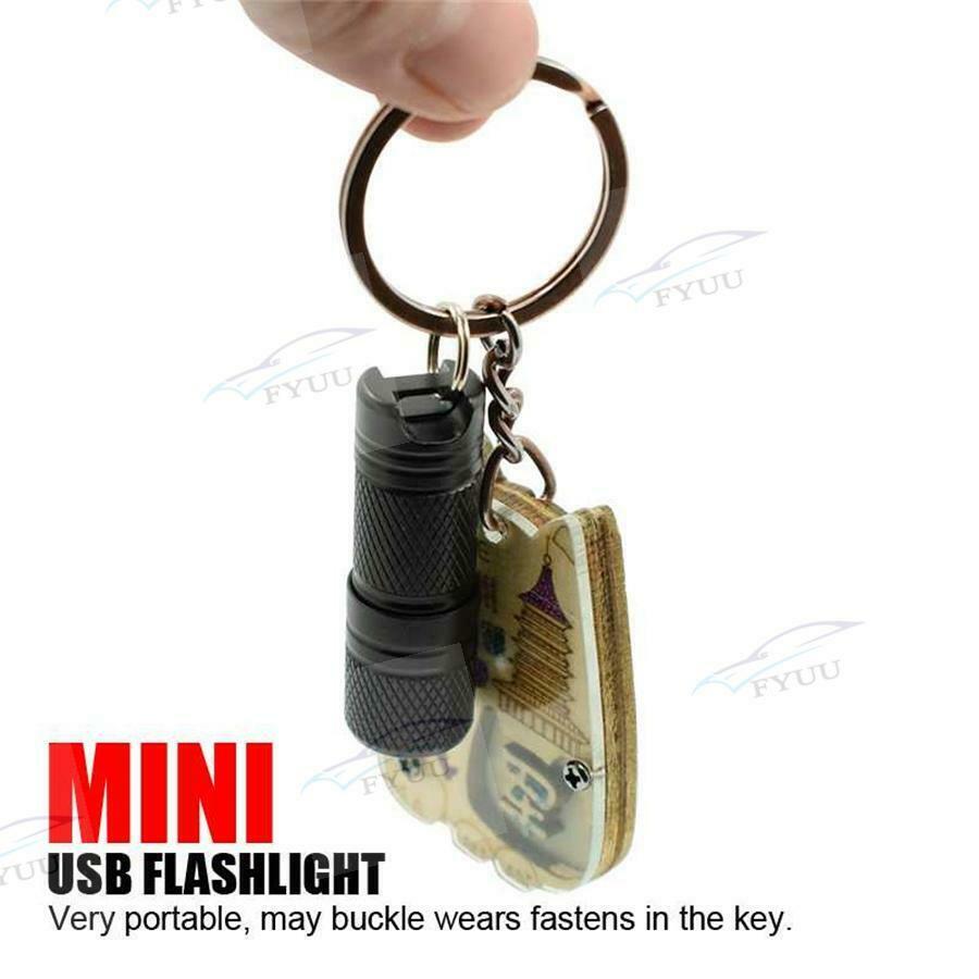 1* Portable mini keychain flashlight USB LED Flashlight Key Holder Pocket Key