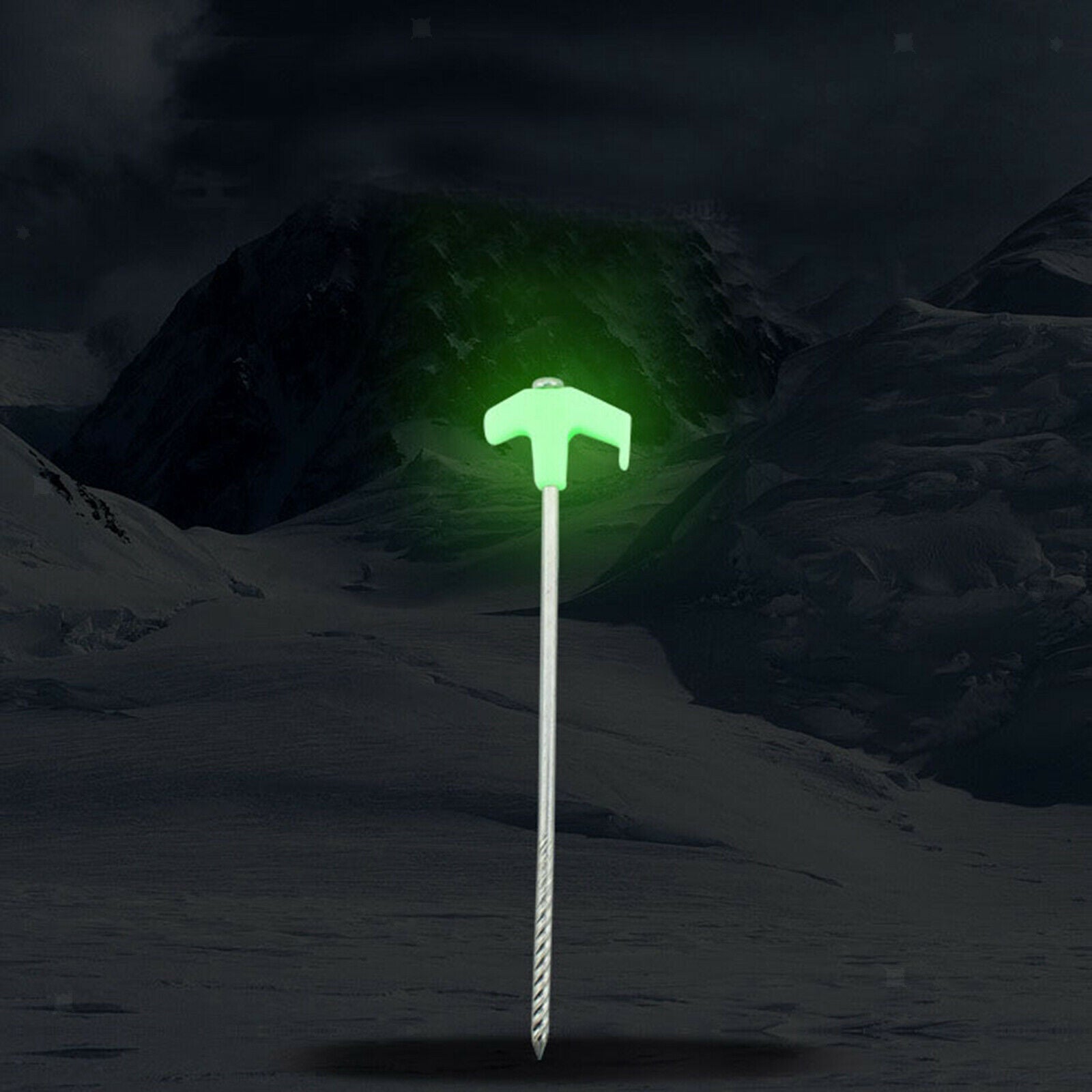 Heavy Duty Steel Metal Glow In The Dark Tent Pegs Ground Stake Camping Tarps