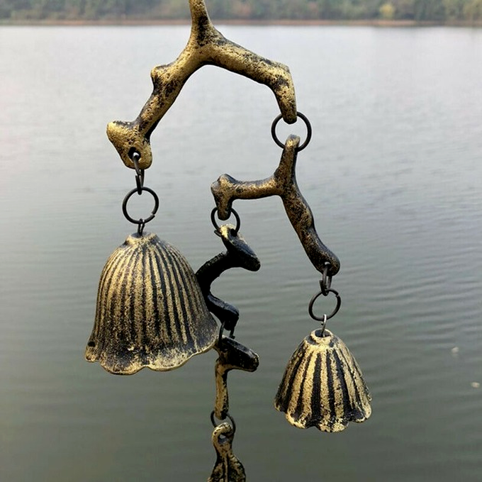 Iron Wind Chime Metal Aeolian Bell Wall Room Outdoor Hang Home Decoration Retro