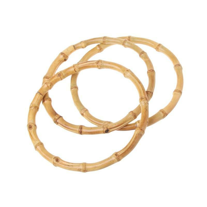 1 x Round Bamboo Bag Handle for Handcrafted Handbag DIY Bags Accessories