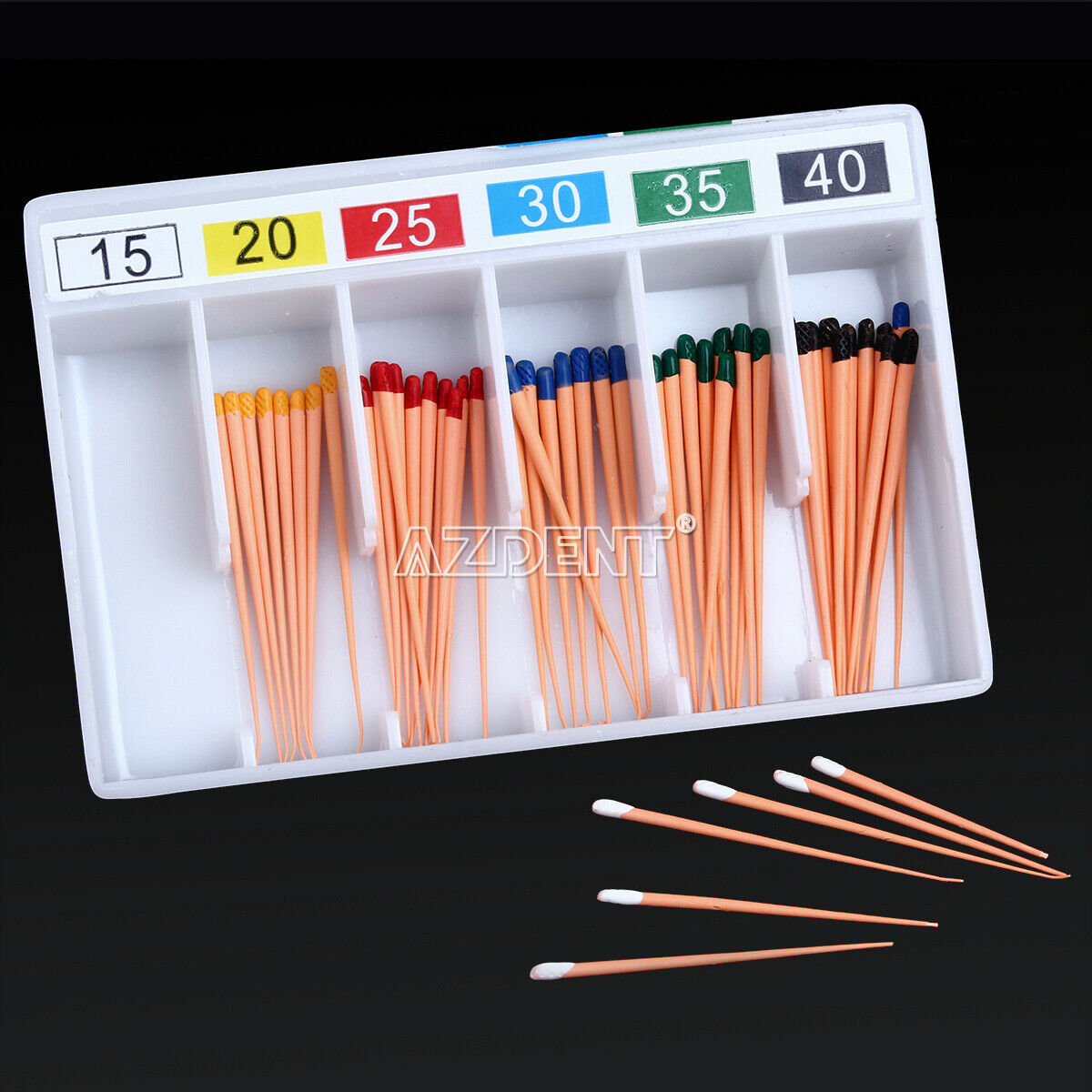 10 Boxes Dental Gutta Percha Points 0.04 Taper Coloring Agent 15-40# AZDENT CA