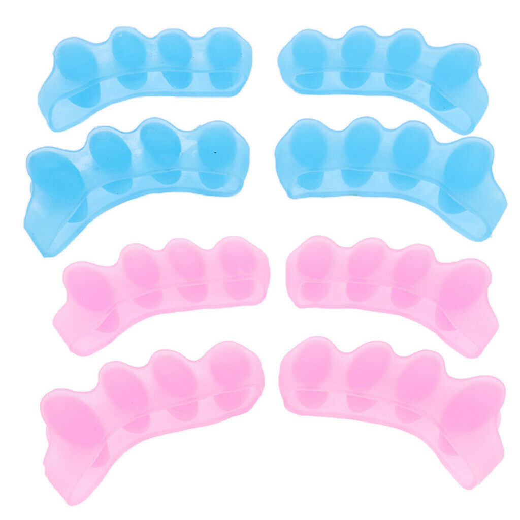 4Pairs Elastic Comfort Silicone Gel Toe Hallux Valgus Separator Straightener