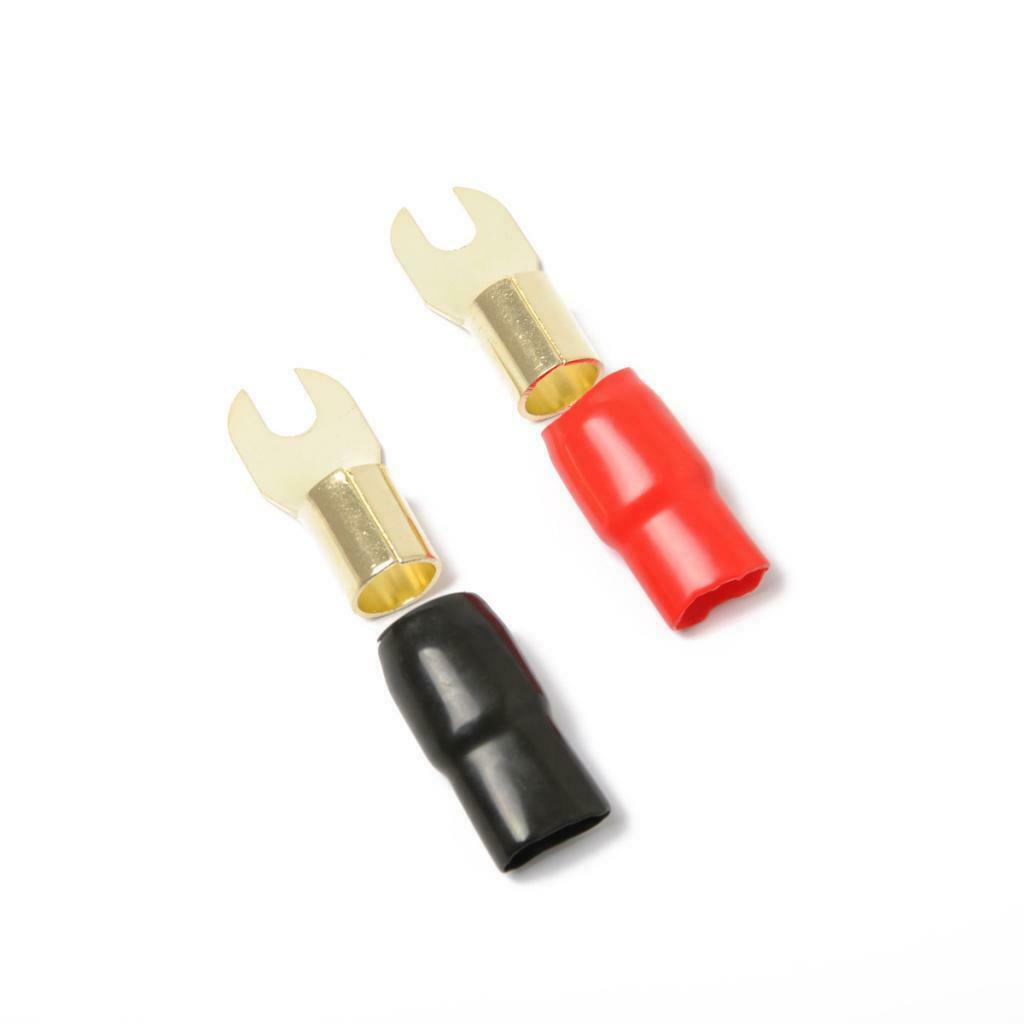 3 Pairs 1/0 AWG Auto Audio Power Ground Wire Fork Clamp Connector Brass