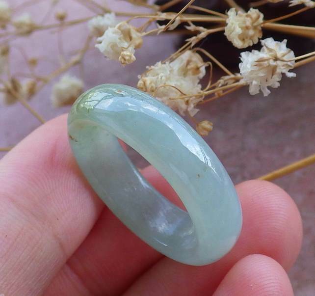 Certified yellow% natural A jade jade round ring US 7-8.5