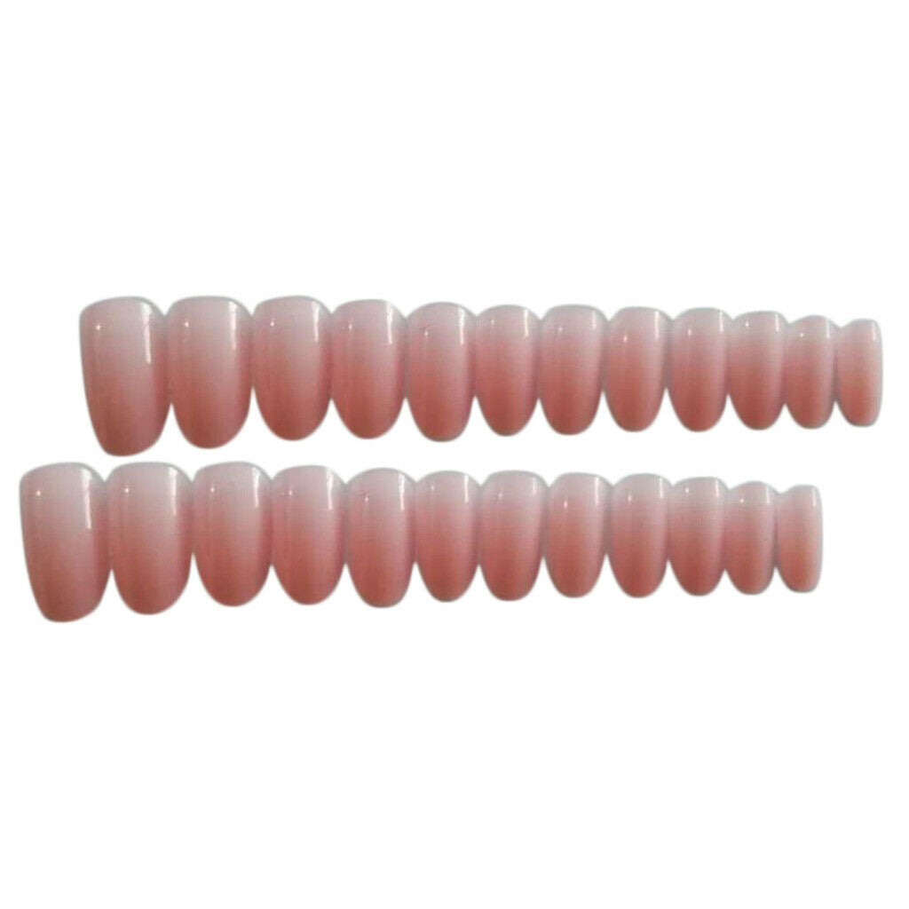 24 Pcs Full Cover Press On False Nails Art Tips Sets For Salon Daily Use