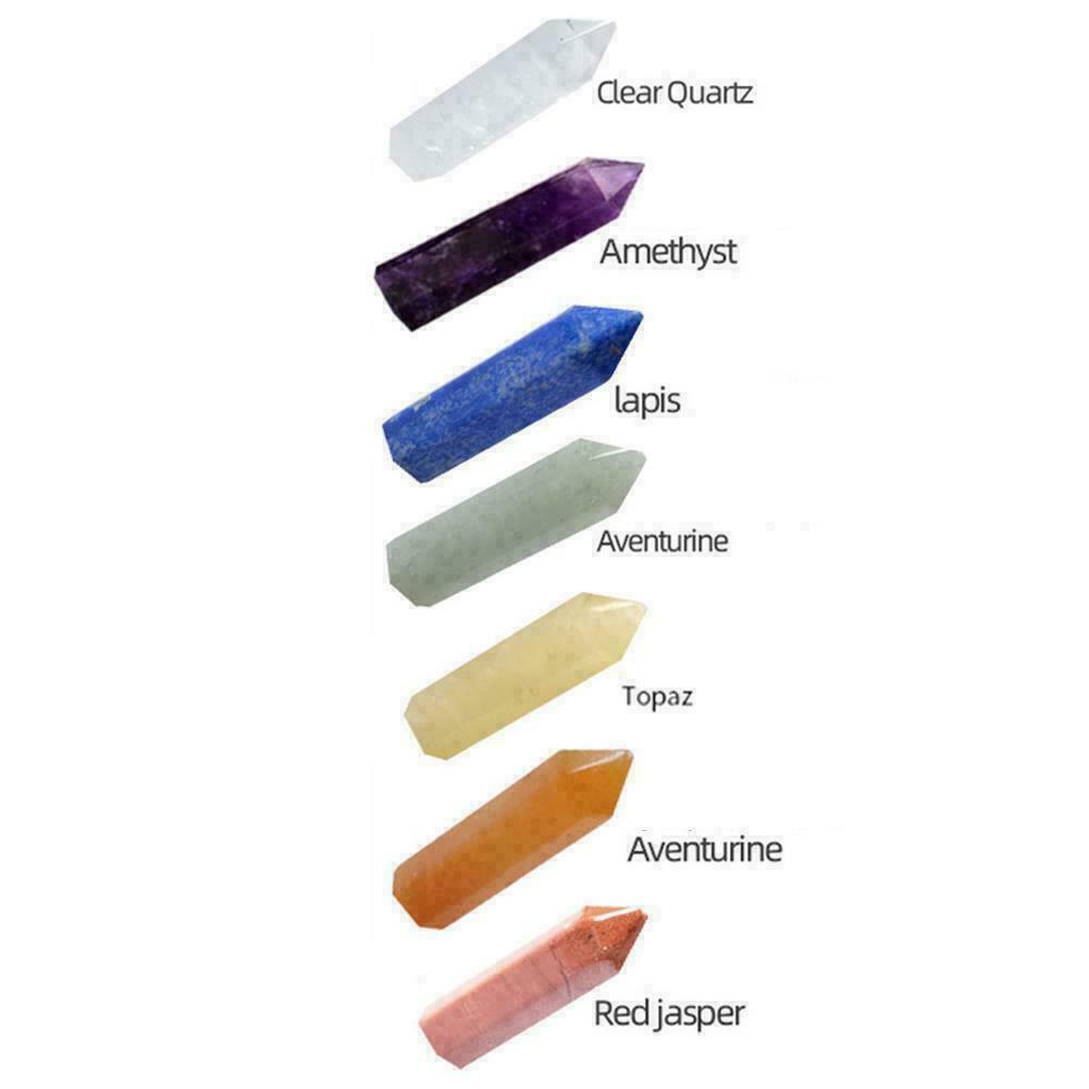 14PCS Natural Obelisk Quartz Crystals Double Point Reiki Mineral Specimen gifts