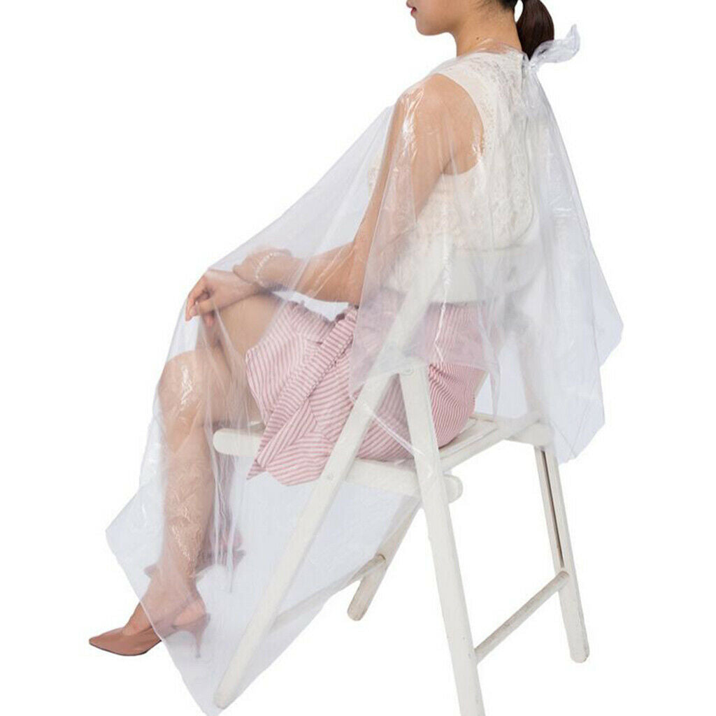 50x Disposable Haircut Capes Barber Home Shawls Perm Dye Apron + 8Pcs Hair Clips