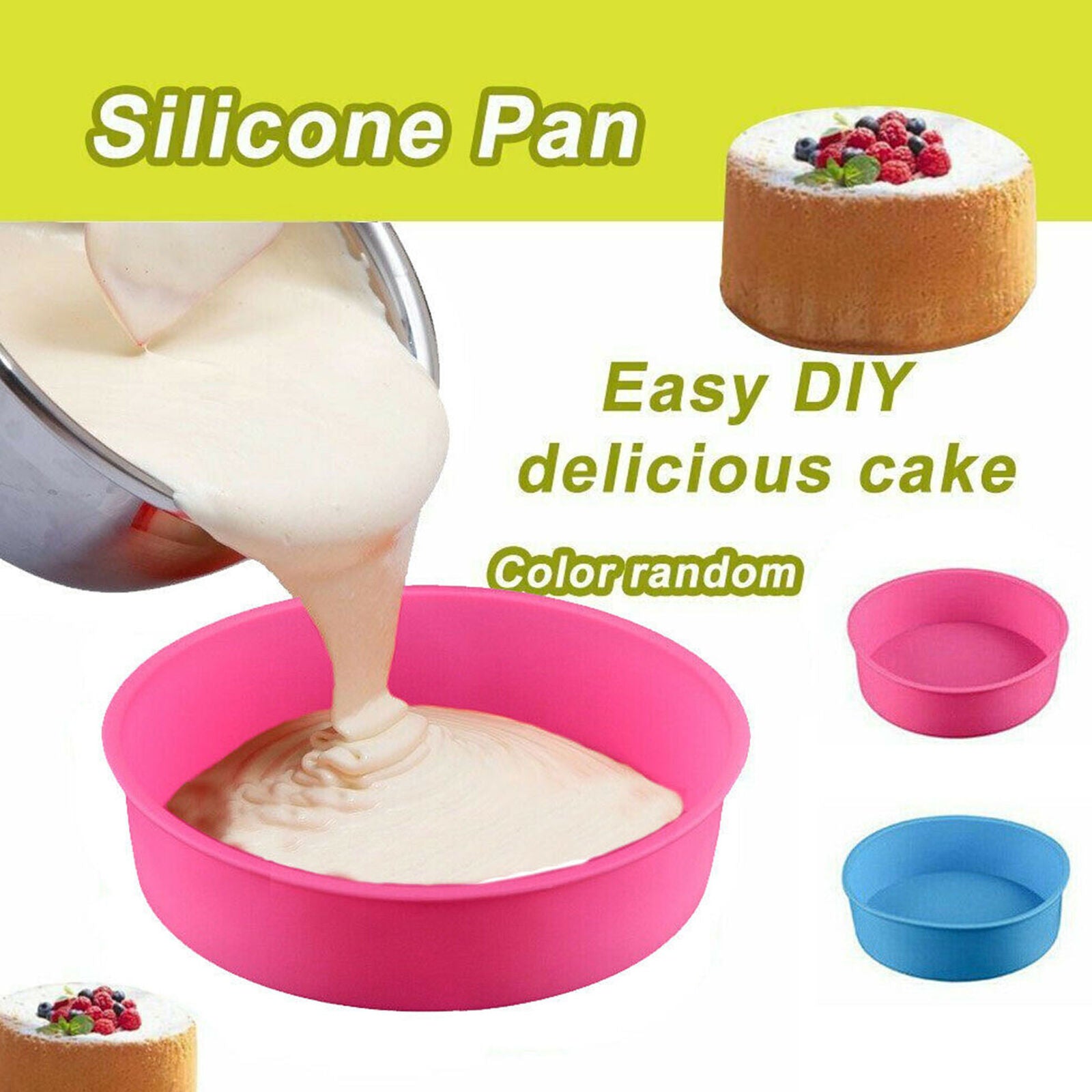 8 Inch Round Silicone Non-stick Cake Pan Bread Baking Mould Tray For Kitchen