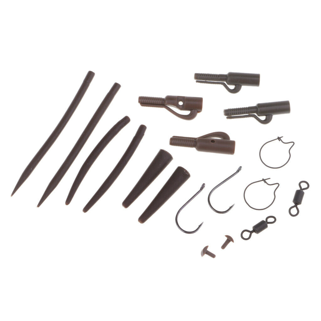 Carp Fishing Tackle Box Hair Rig Combo Box Accessories Hooks Swivels Clips