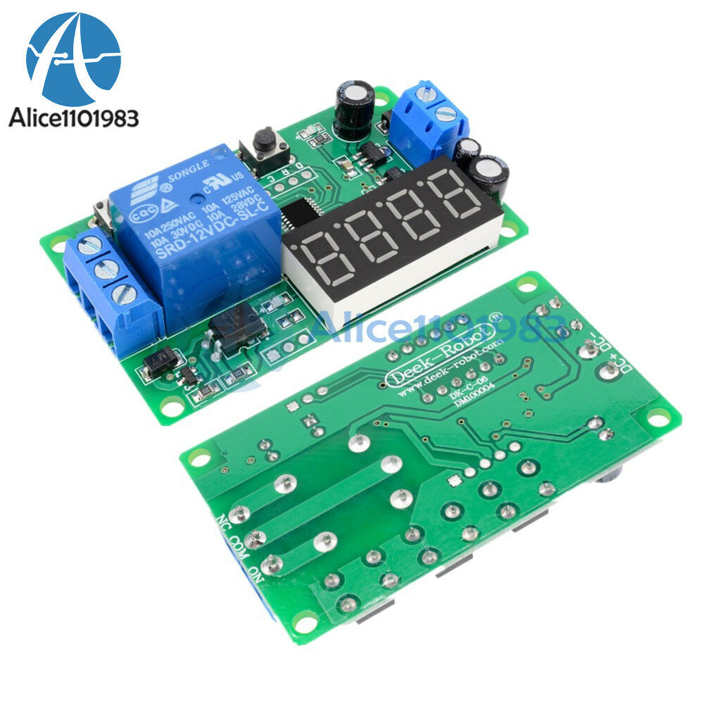 Digital LED Display Automation Delay Relay  Switch Module Timer Control DC 12V