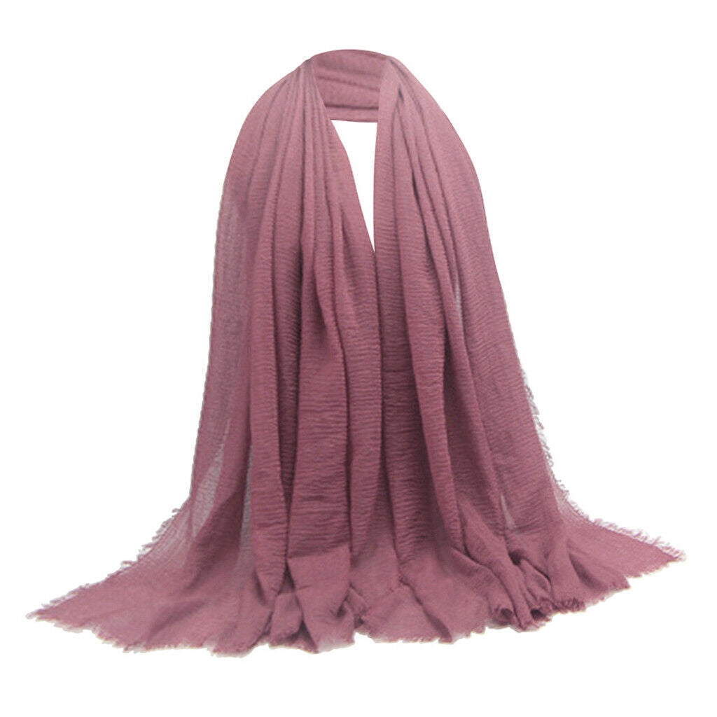7 Pcs Stylish Long Scarf Solid Hijab Jewish Turban Head Scarf Neck Wrap