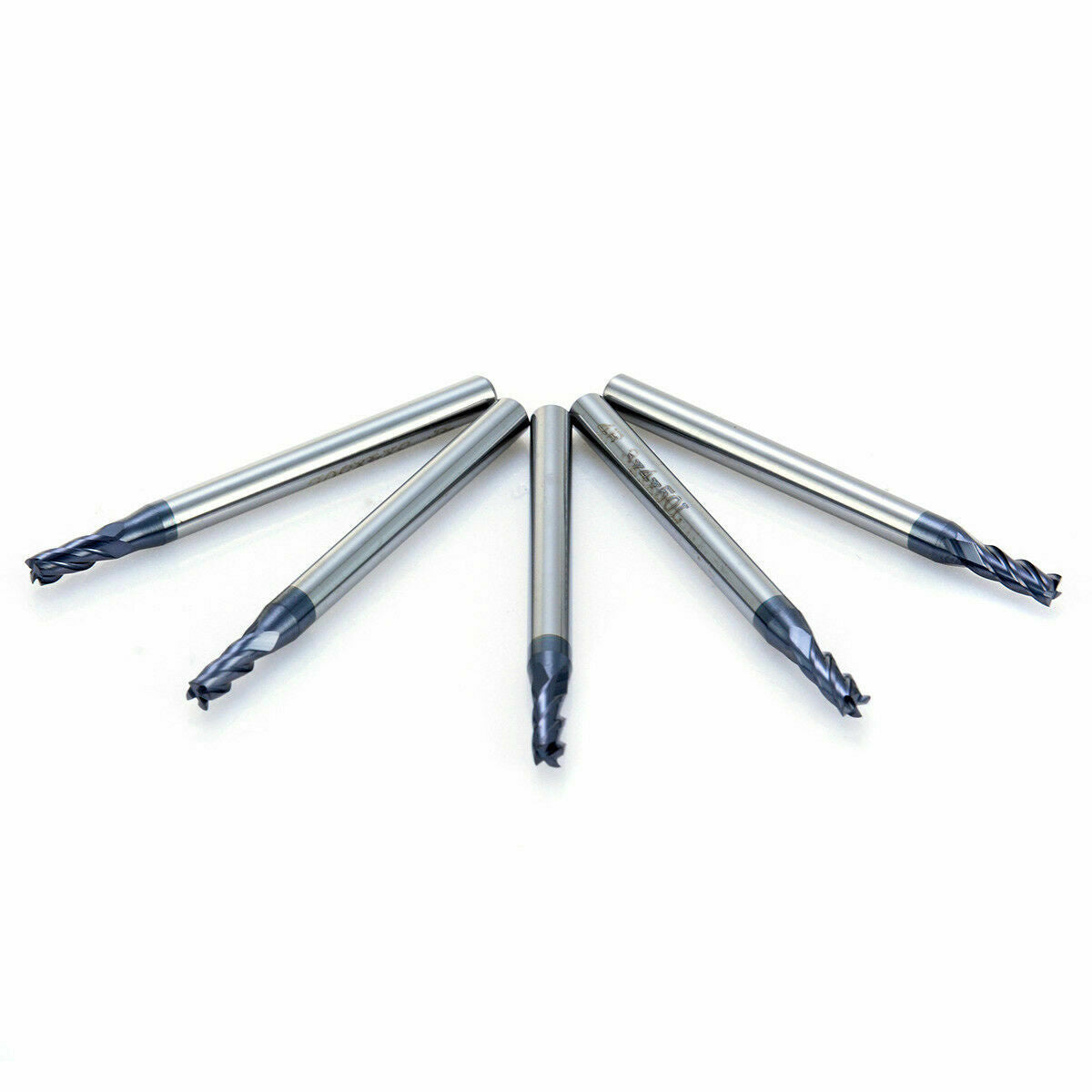 5pcs 4mm x 50mm Tungsten Carbide 4 Flute End Mill CNC Milling Cutter HRC50