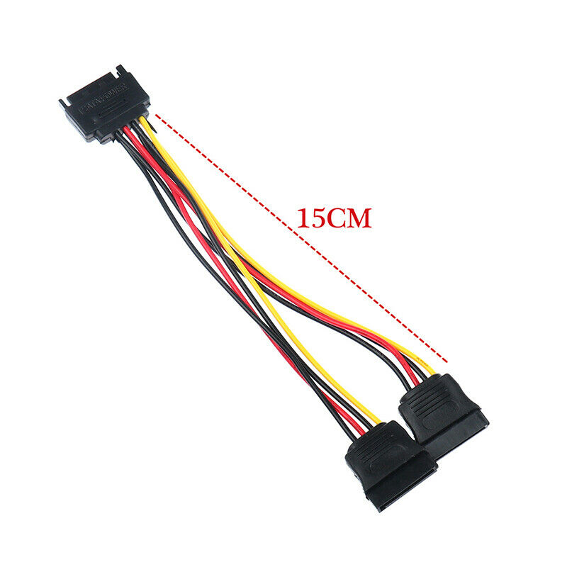 SATA Power 15pin Y Splitter Cable Adapter Male to Female for HDD Hard Dri.l8