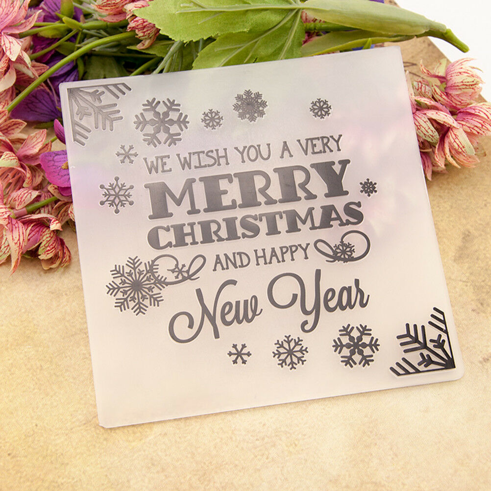 merry Christmas Embossing folder Plastic Embossing Folder For Scrapbookin.l8
