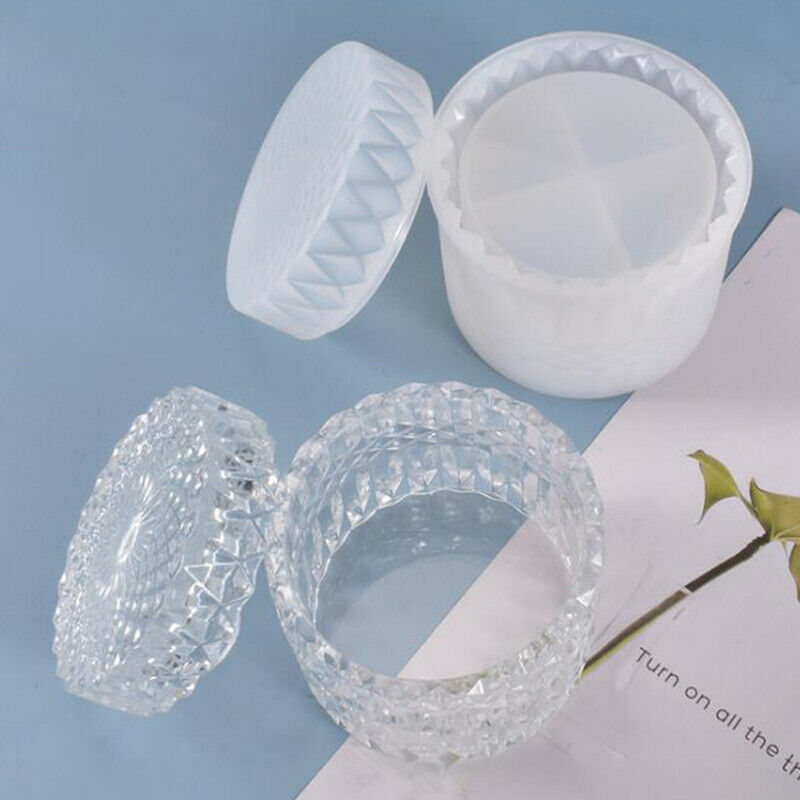 DIY Round Storage Bottle Silicone Mold For Sealed Tank Epoxy Storage Box MouBDA