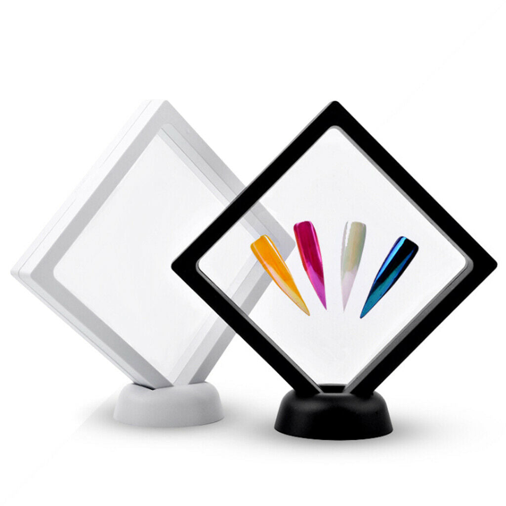 2 Pieces Black False Nails Art Board Tips Stick Acrylic Display Stand Tool Tips