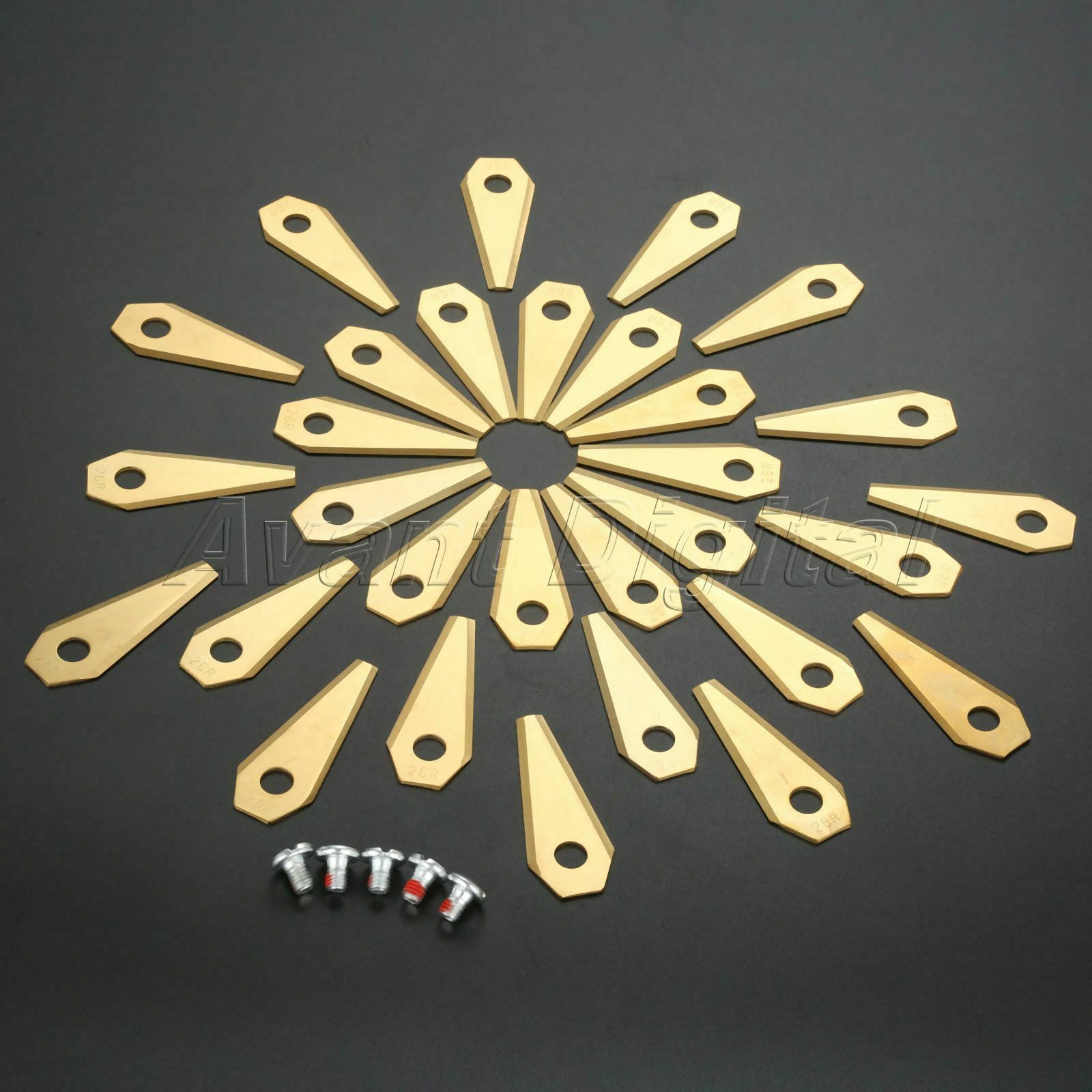 30Pcs Lawnmower Titanium Coated Blade Spare Parts For Bosch Indego Robotic Mower