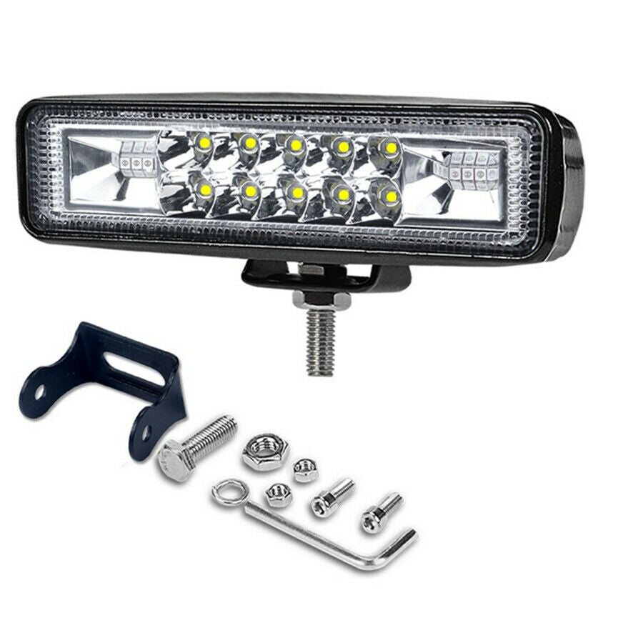 1 Pair 6 inch 48W 4800lm White Spot Beam+Amber Flood Beam LED Strobe Work Light