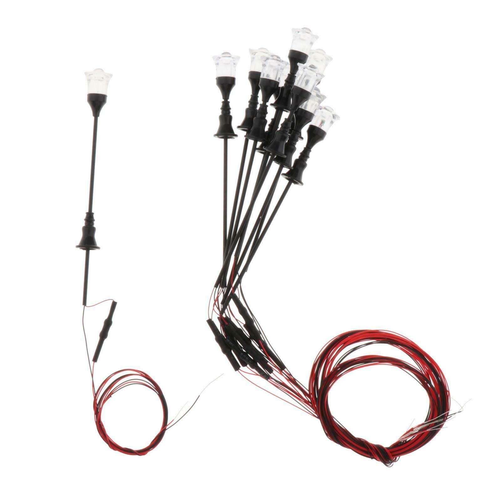 10x  Street Light 12V Railroad Train Led Lights Lamp Post Scale 1:100-1:150