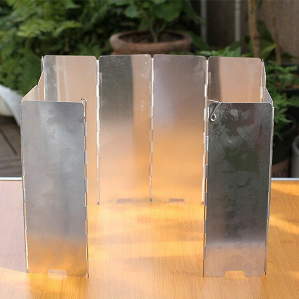 10 Plates Folding Cooker BBQ Gas Stove Wind Shield Screen for Camping Foldable