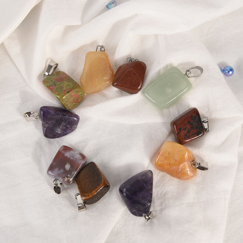 Natural Stone Crystal Quartz Healing Chakra Pendant For Necklace DIY Jewel.l8