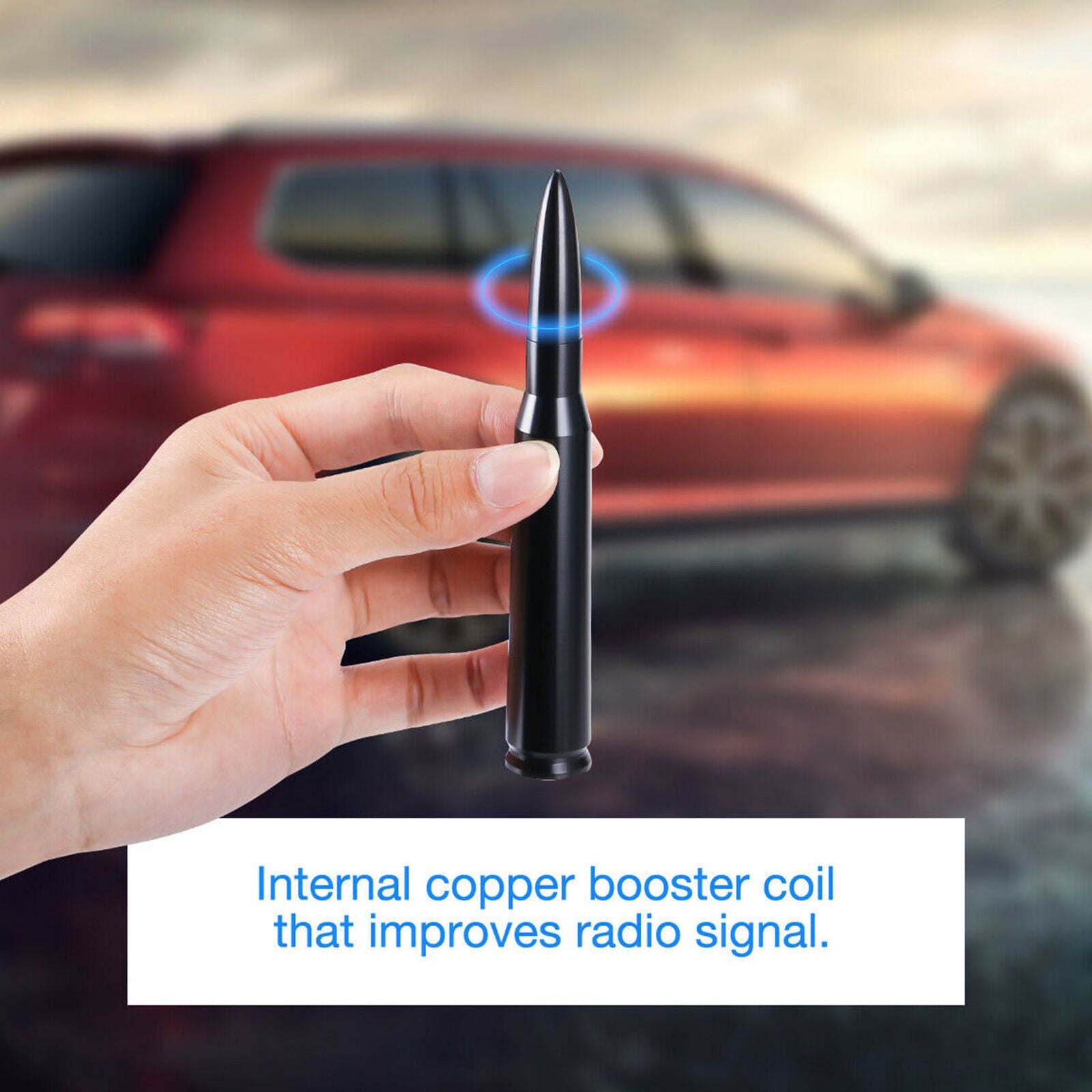 Bullet Antenna Mast BLACK 50 caliber for Dodge RAM 1500 2500 3500 2010-2019
