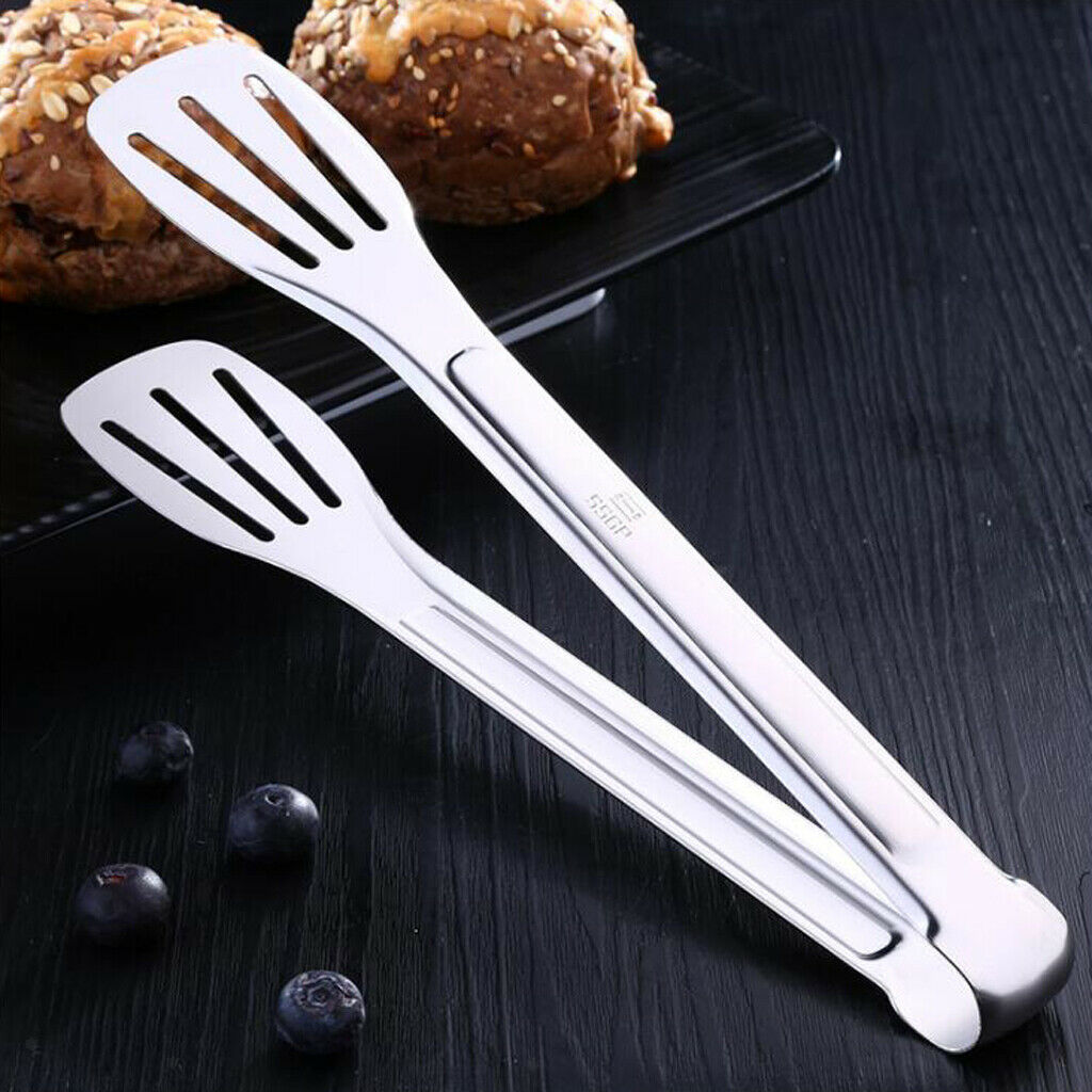 Stainless Steel Tongs BBQ Kitchen Cooking Food Serving Utensil Tongs 24x4.5cm,