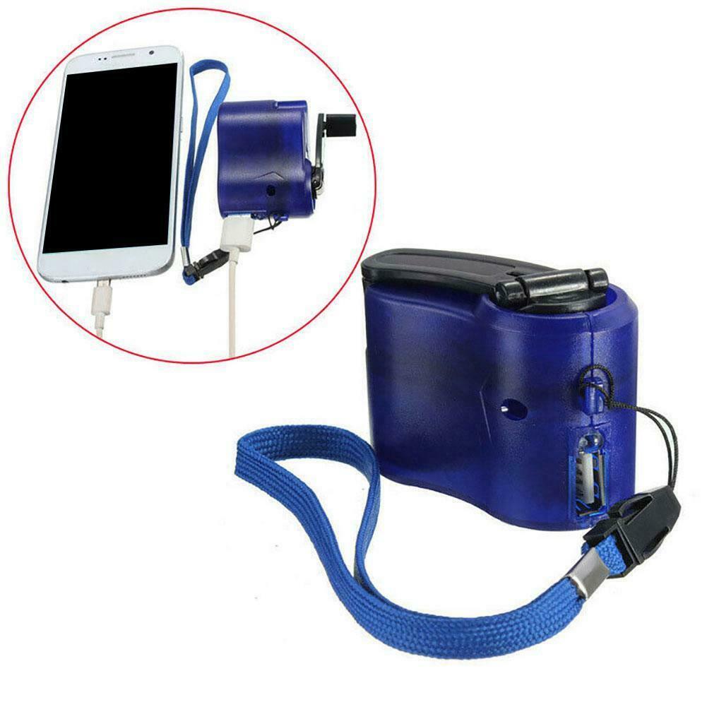 Hand Crank Emergency Power Phone Charger Manual Charging Dynamo Generator Blue