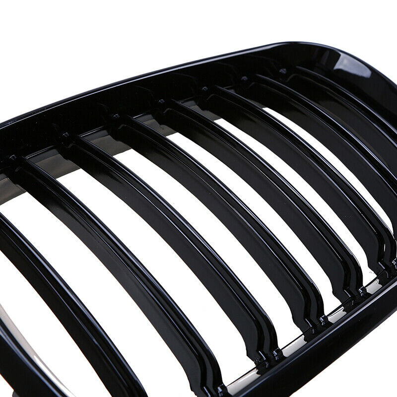 Pair Fit BMW X5 E53 2000 2001 2002 2003 Front Bumper Kidney Grilles Gloss Black