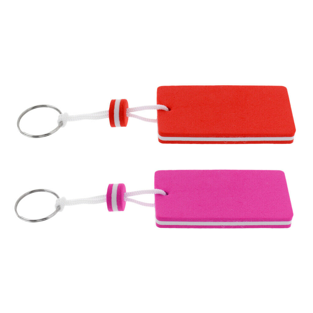 2Pcs EVA Floating Keyring Sailing Kayak Marine Boat Novelty Keychain Red Pink