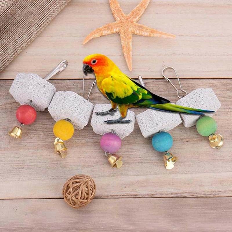 Pet birds parrot mouth grinding stone molars stone hanging string chewing.l8