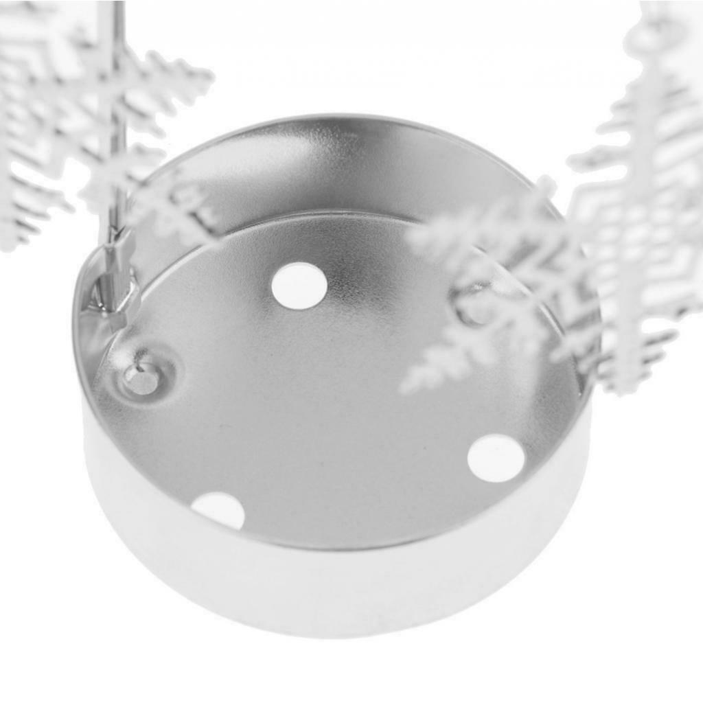4pack Christmas Decor Rotating Candle Tea Light Holder Candlestick -Snowflake