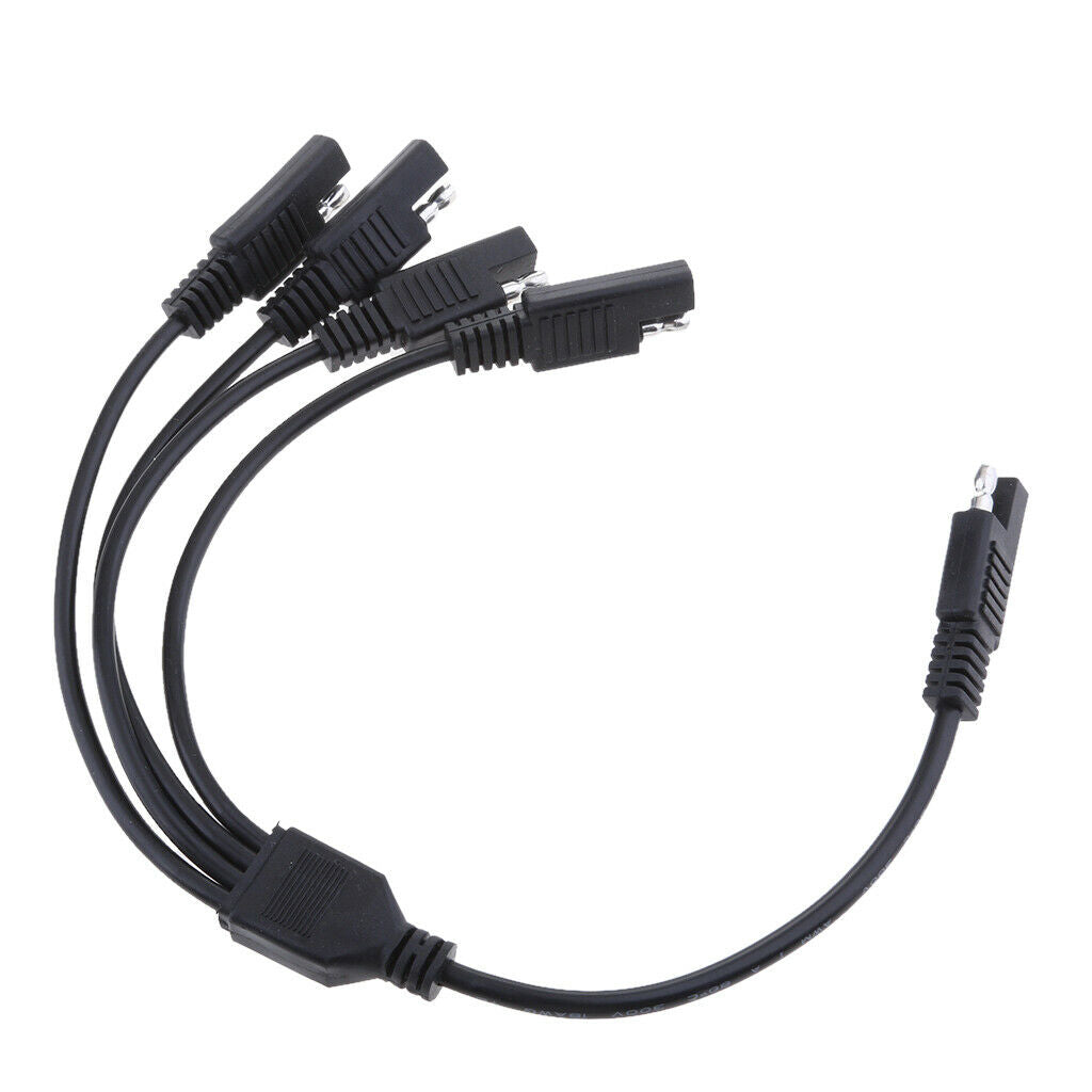 5 Way 18AWG SAE Plug Extension Adapters Charger Cables For Solar Batteries Black