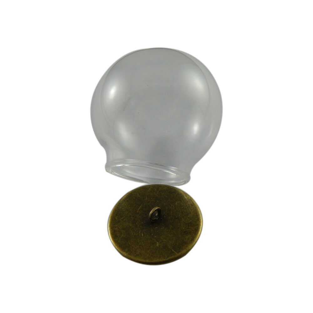4 sets Clear Glass Dome Cameo with Metal Base Pendant Jewelry Findings 34x31mm