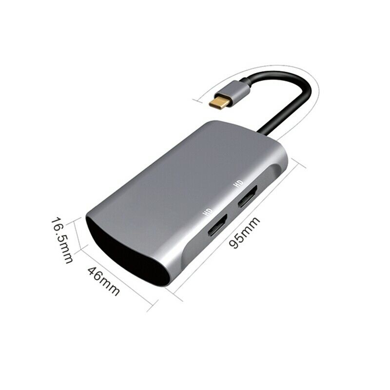 2 In1 Type C to Dual MI Hub Adapter Aluminum Alloy USB Hub High Speed Type  M7S7