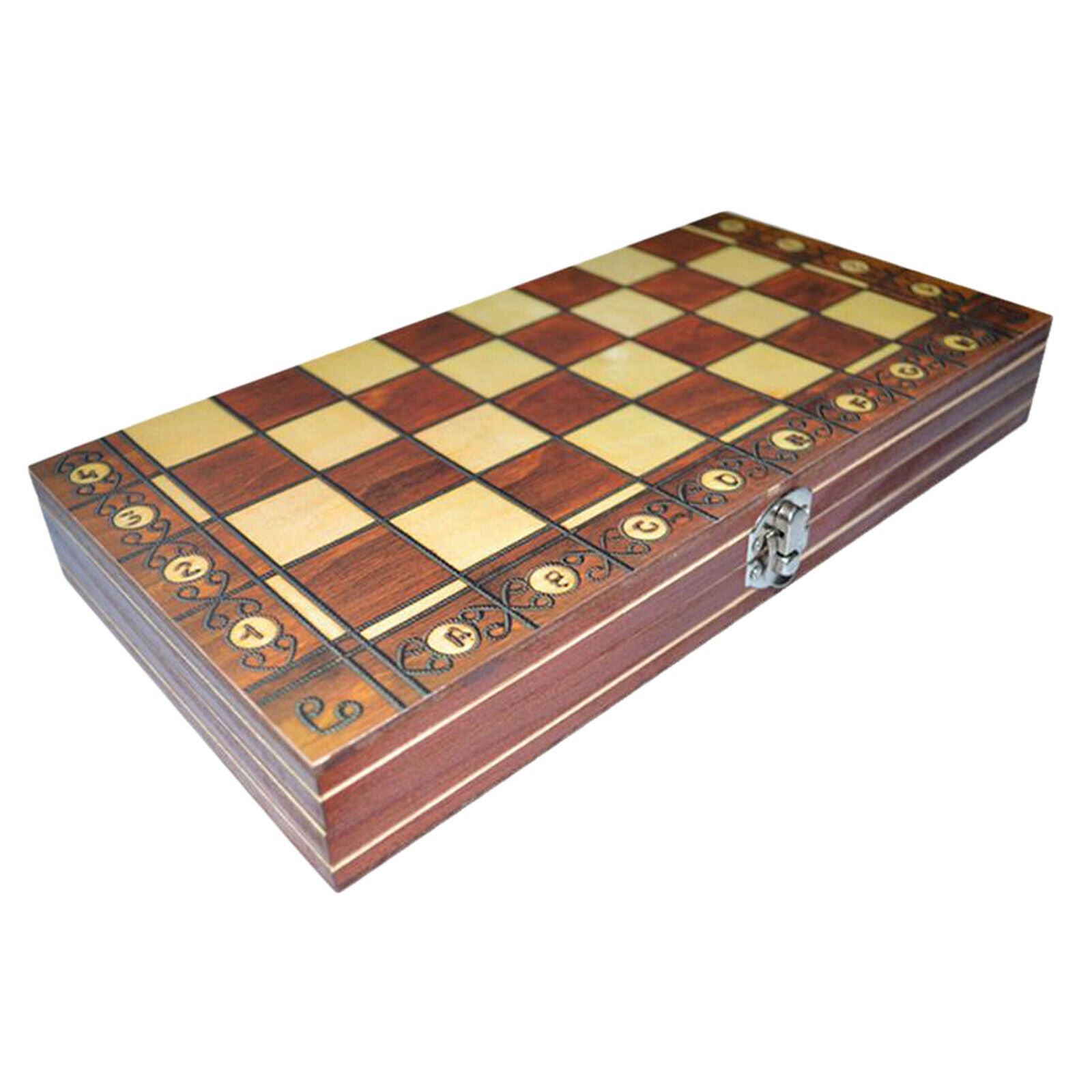 Folding Magnetic Wooden Chess Set 3 in 1 Handcrafted 15" Chess Board Toys