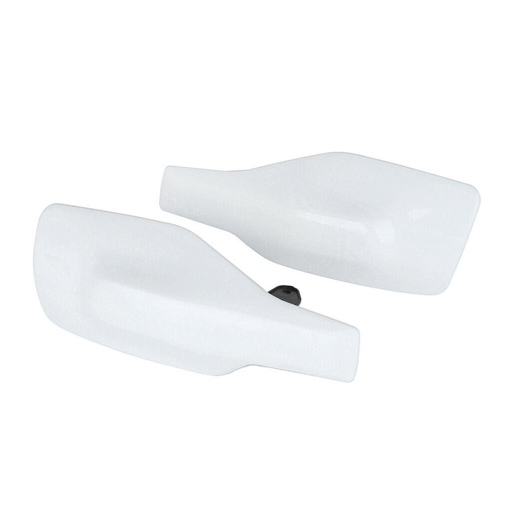 White Left+Right Motorbike Hand Guard Wind Protector Handlebar Deflector Shield