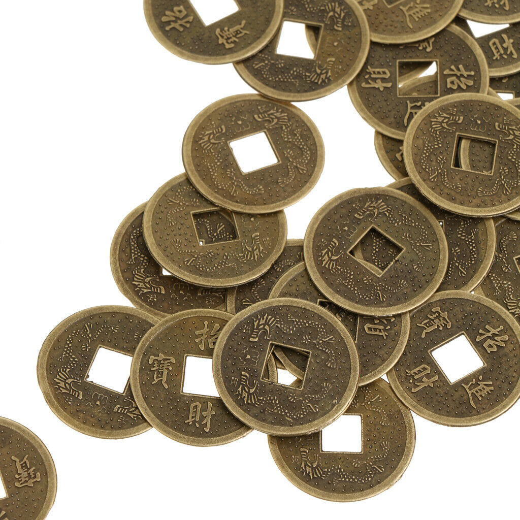 Feng Shui Coins 0.9'' Ancient Chinese Lucky Fortune Coin I Ching Money Charm