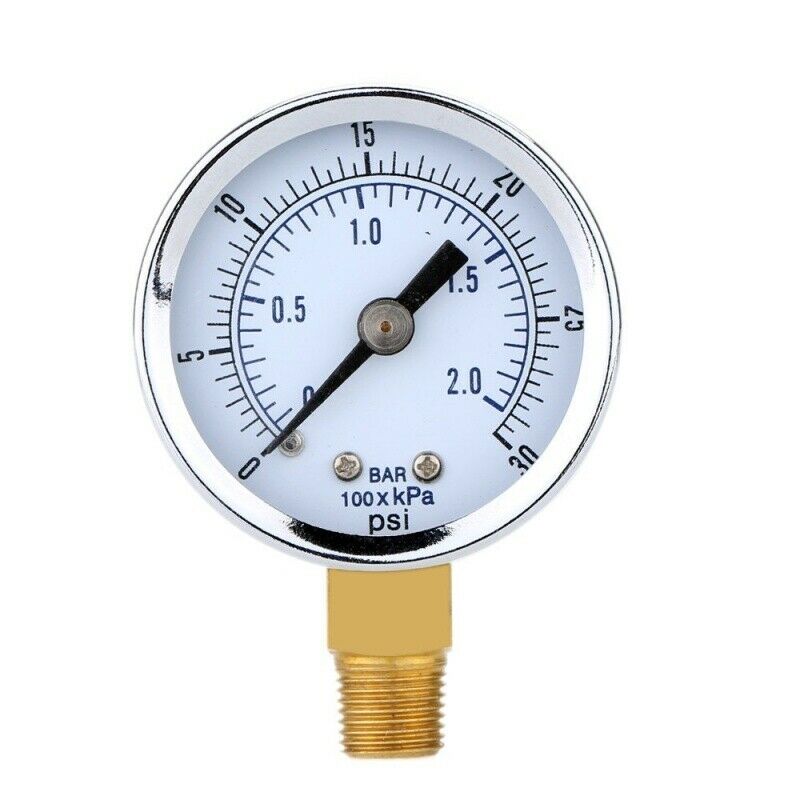 Pressure Gauge - 0 ~ 30 psi 0 ~ 2 bar Mini Dial gauge compressor meters hydrauP1