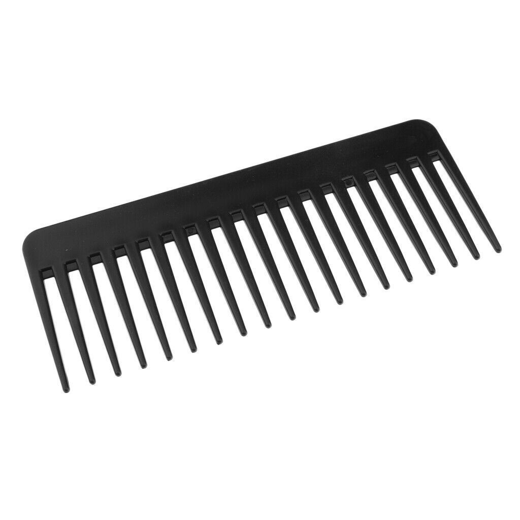2pcs Wide Tooth Detangler Salon Shampoo Brush Comb for Curly Long Hair Black