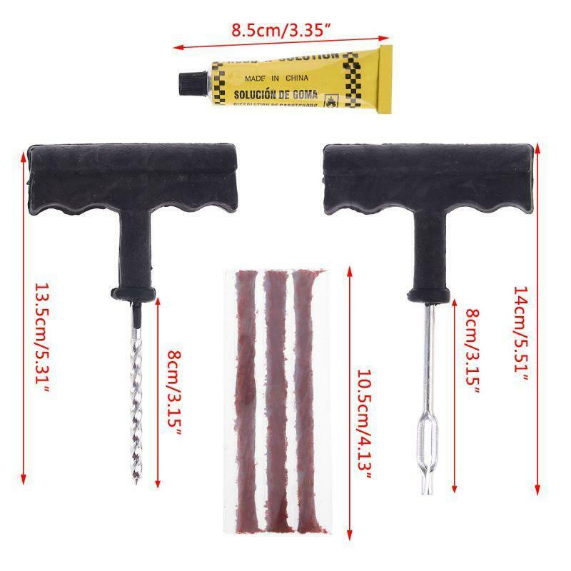 Auto Car Tubeless Tyre Puncture Plug Tire Repair Motorcycle Bike Cement Tool Kit