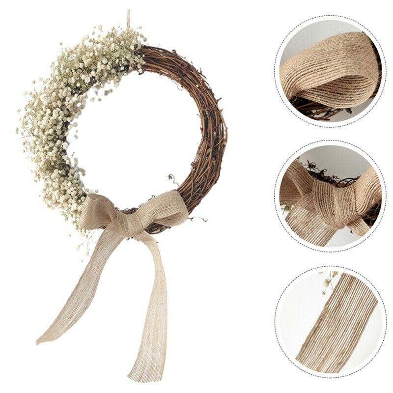 Gypsophila Garland Ornament Artificial Rattan Floral Wreath Wall Pendant DryA8V8