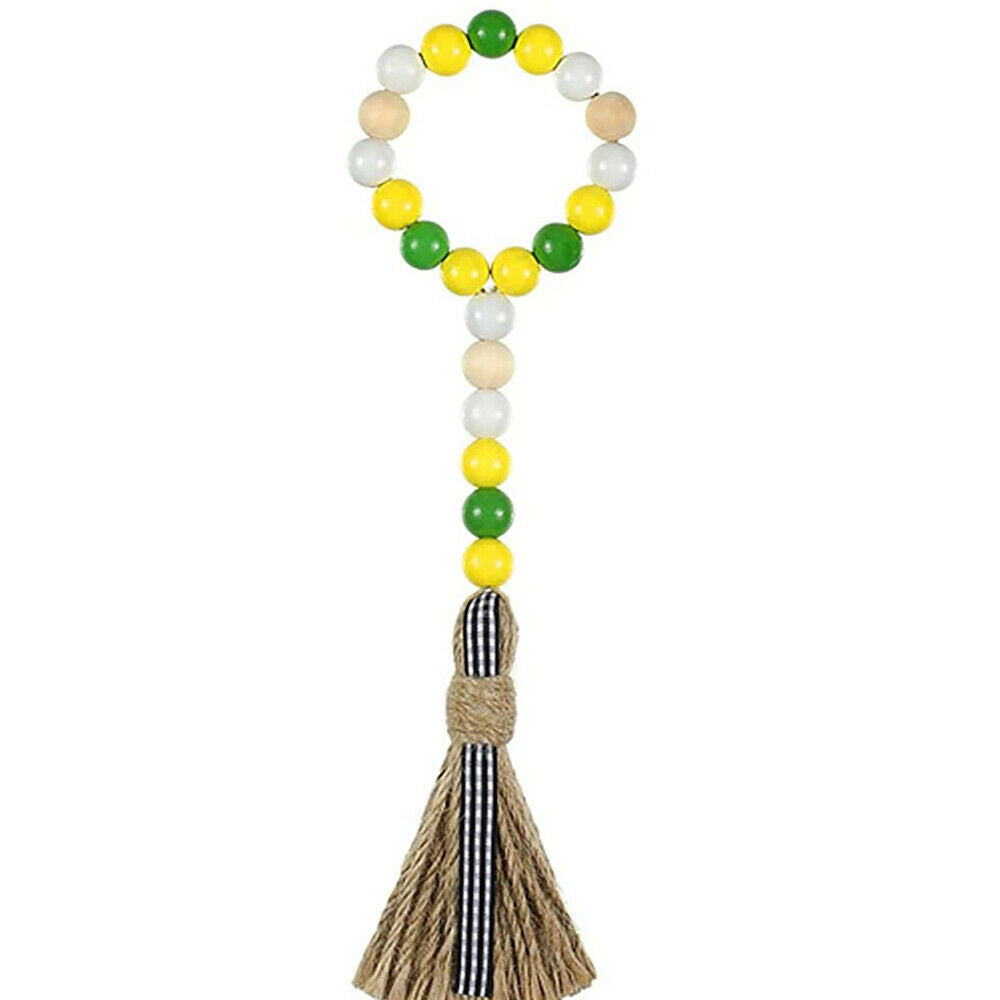 3pcs Sunflower Wood Bead Garland  Bed Hanging Decoration for Home w/Tassel NEW
