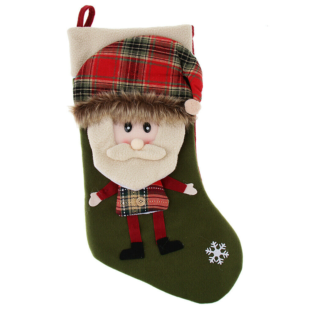 Kids Festival Christmas Gift Present Candy Socks Stocking Party Green Santa