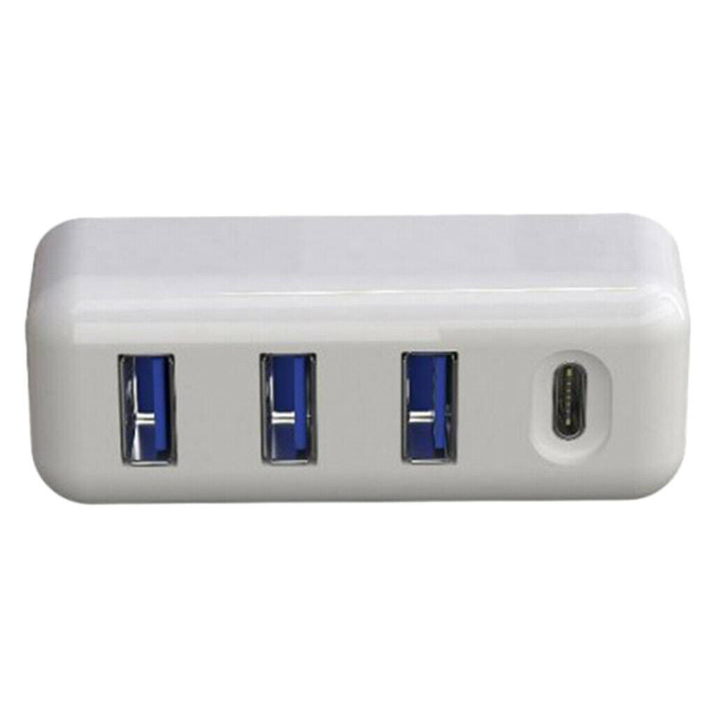 White - 3 Port HUB Splitter Power USB Type C Adapter Dock for Laptop
