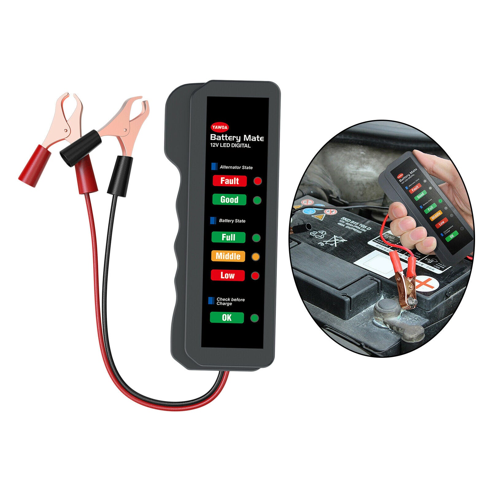 Auto 12V Battery Load Tester Alternator Analyzer Car Diagnostic Test Tool