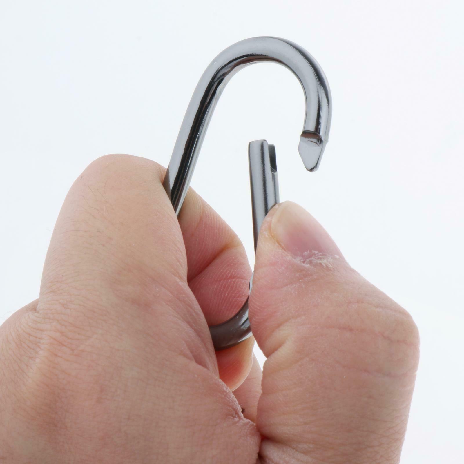 5PCS Aluminum Alloy Carabiner Buckle Set, Durable Key Ring Keychain Clip, Spring