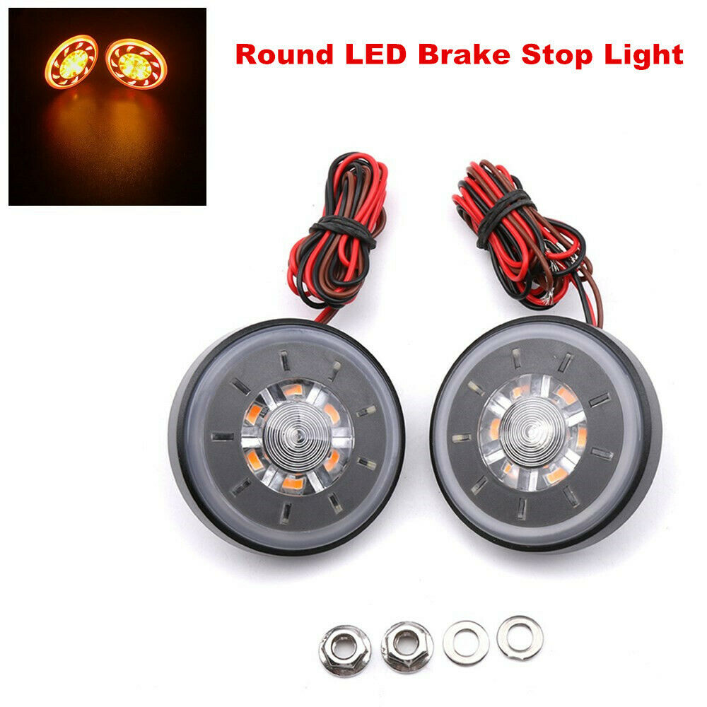 Motorcycle Dirt Bike Round LED Brake Light Waterproof Rear Light Turn Signal Kit